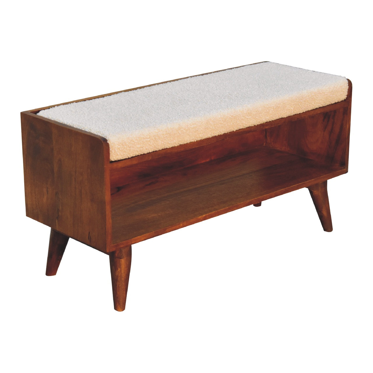 Juniper Boucle Nordic Storage Bench