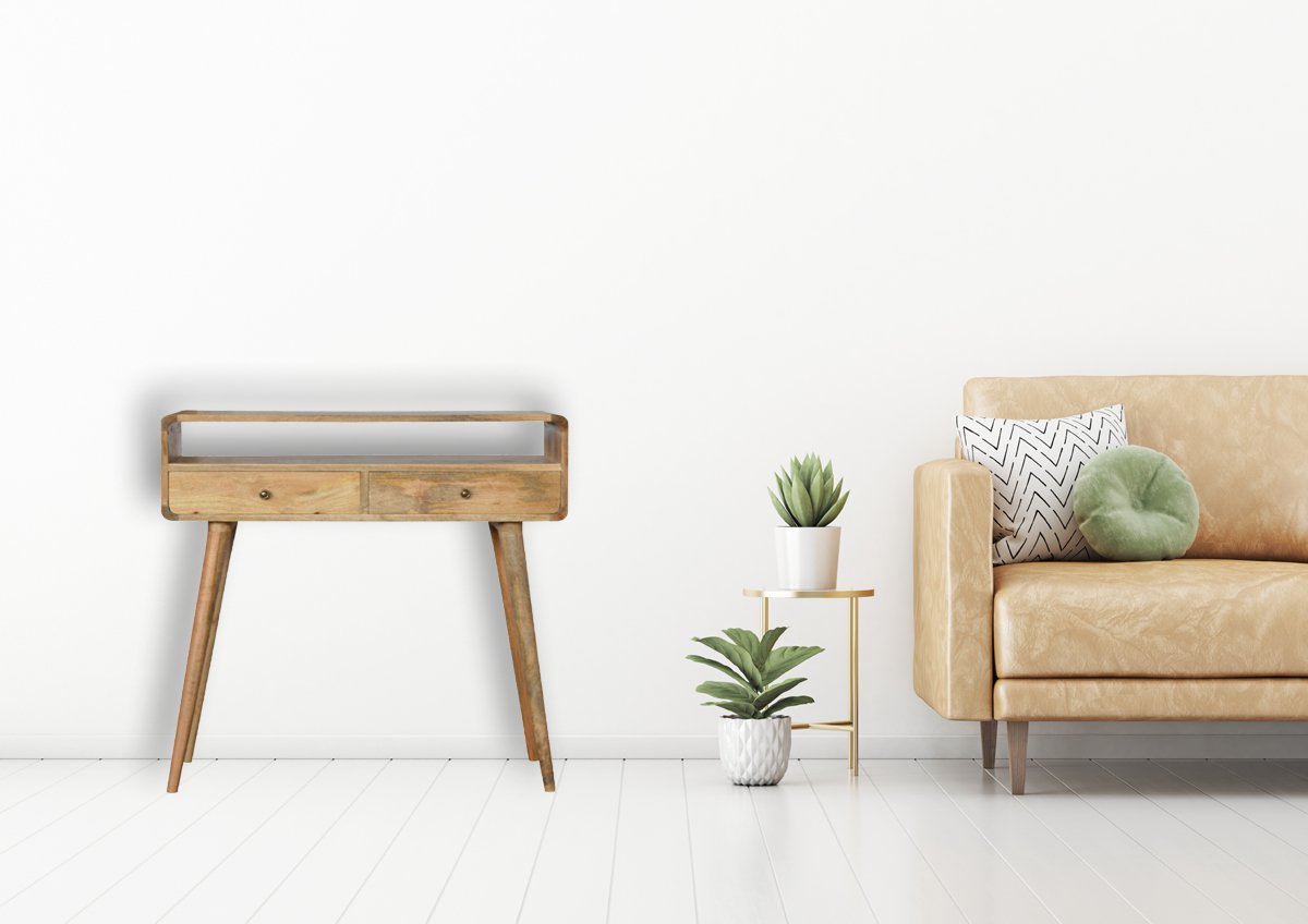 Karla Curved Oak Console Table