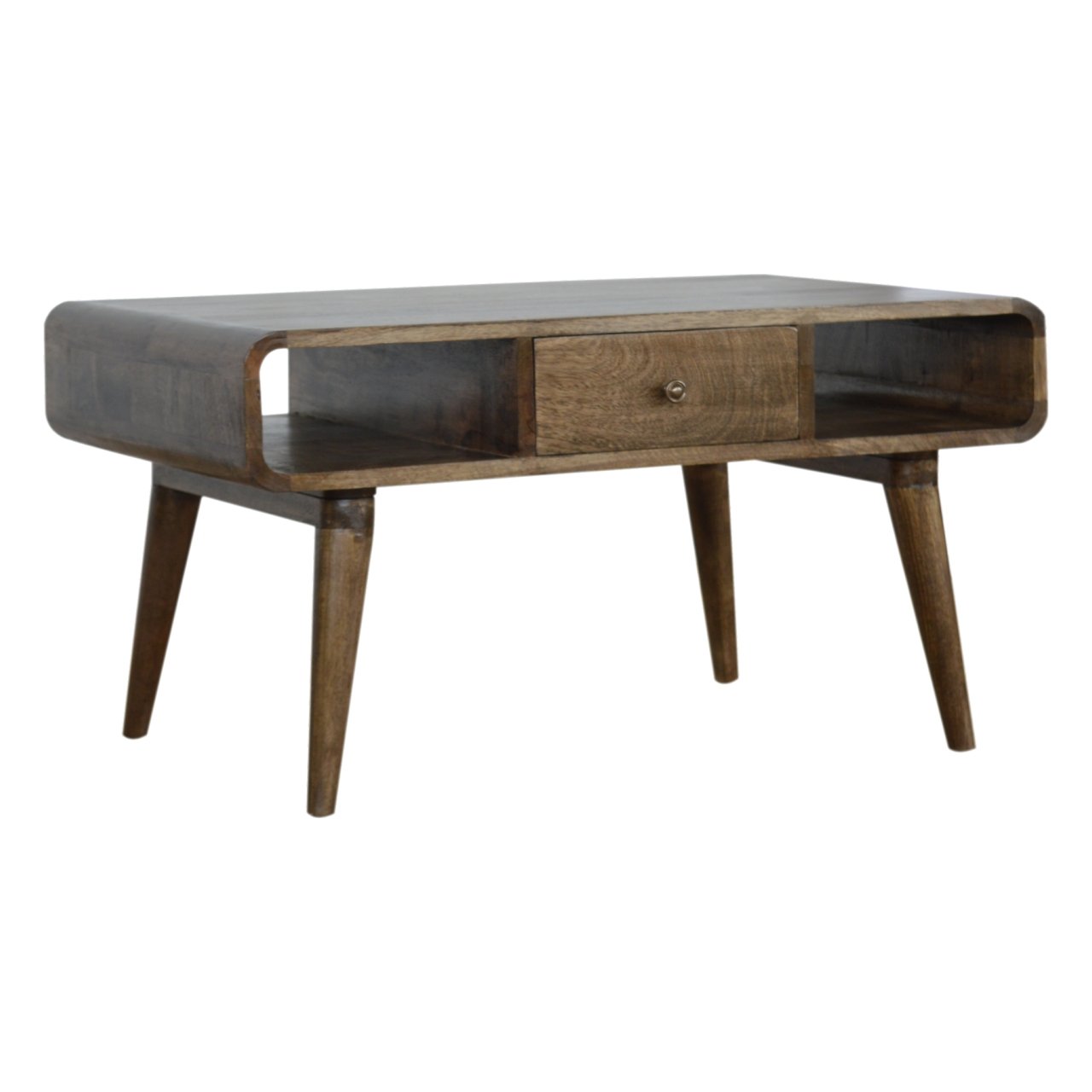 Curved Grey Washed Coffee Table