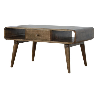 Curved Grey Washed Coffee Table