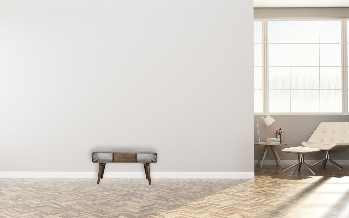 Curved Grey Washed Coffee Table