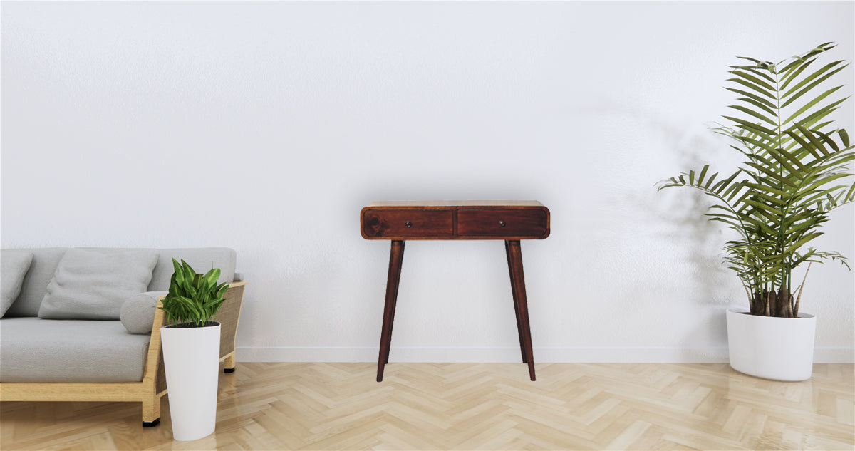 Chestnut Curved Hallway Table