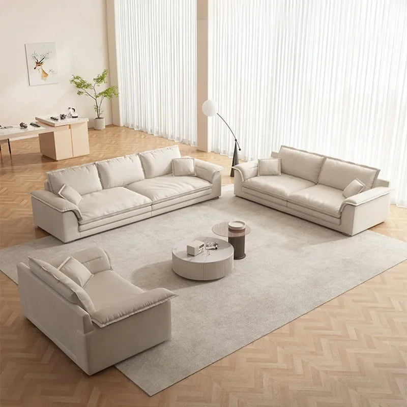 Sectional Living Room Sofas Leather Curved Corner European Sofa Lazy Modern Cloud Sofas Para El Hogar Lounge Suites Furniture