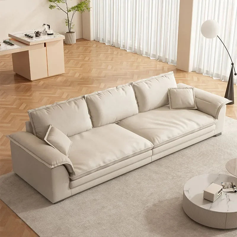 Sectional Living Room Sofas Leather Curved Corner European Sofa Lazy Modern Cloud Sofas Para El Hogar Lounge Suites Furniture