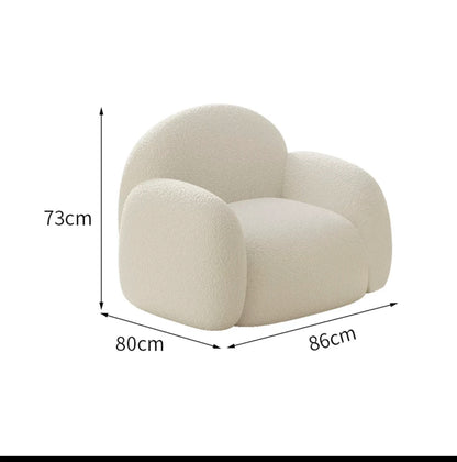 Cloud sofa simple white lamb wool sofa comfortable long daybed sofa