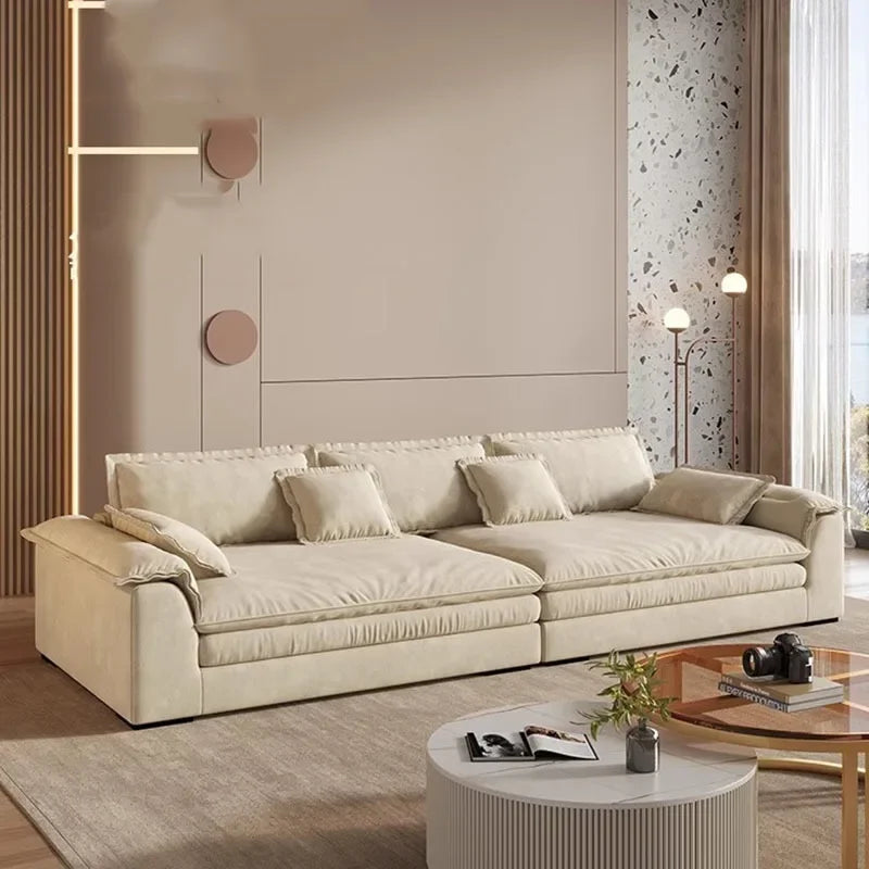 Sectional Living Room Sofas Leather Curved Corner European Sofa Lazy Modern Cloud Sofas Para El Hogar Lounge Suites Furniture