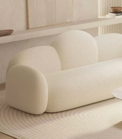 Cloud sofa simple white lamb wool sofa comfortable long daybed sofa