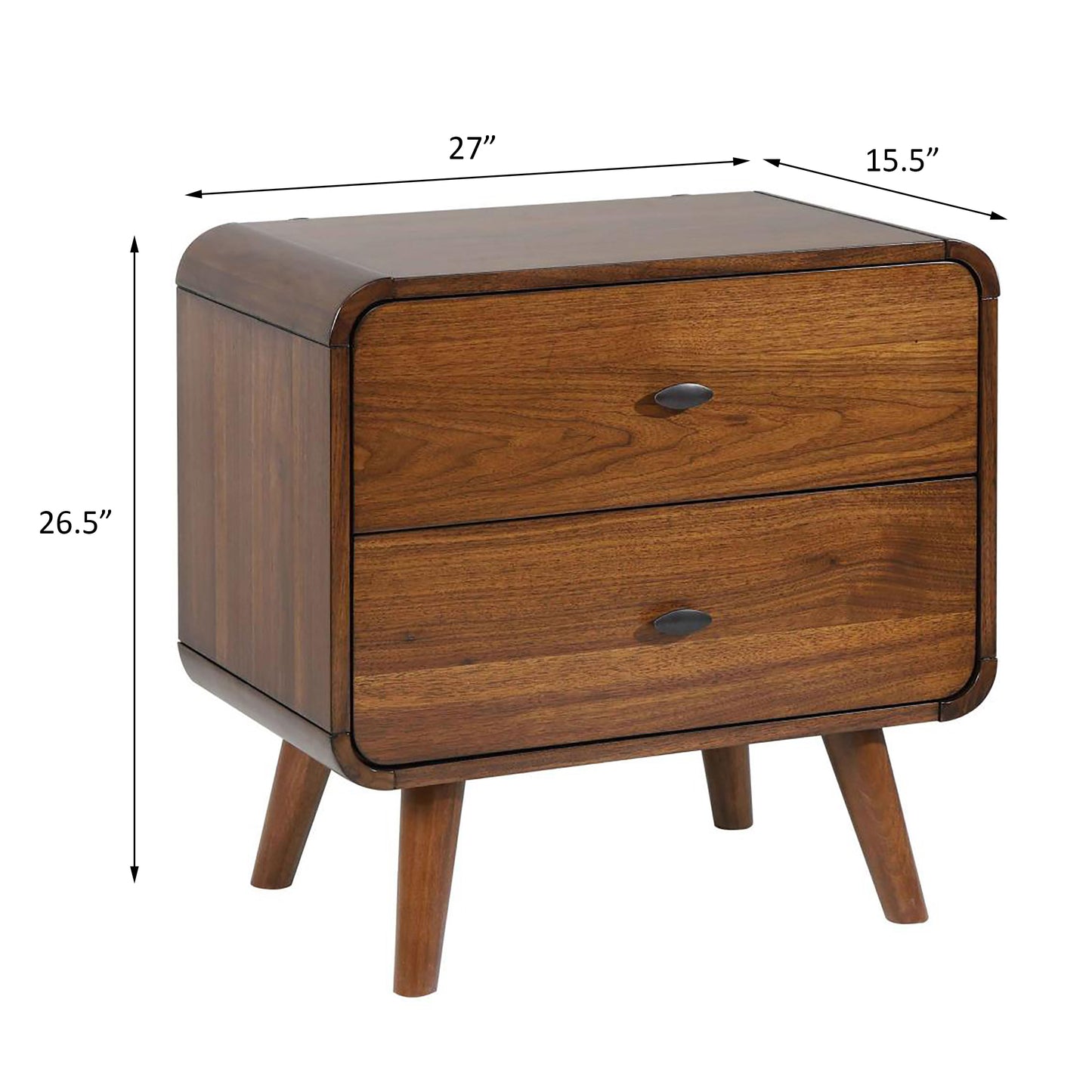 Dark Walnut 2-drawer Nightstand