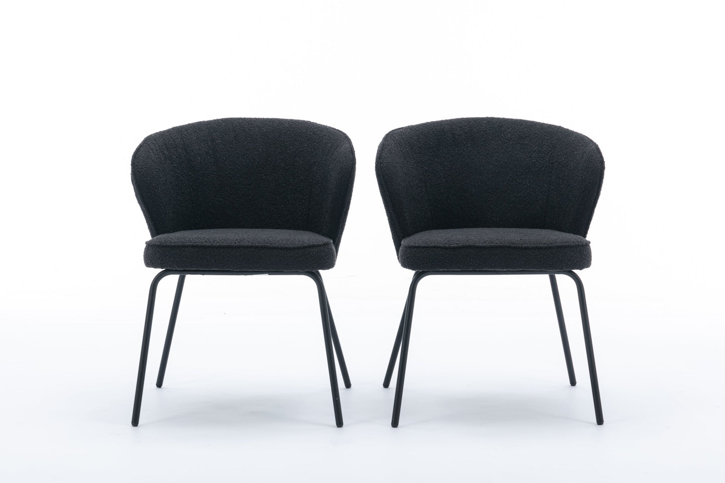 Retro Minimalist Modern Boucle Fabric Dining Chairs