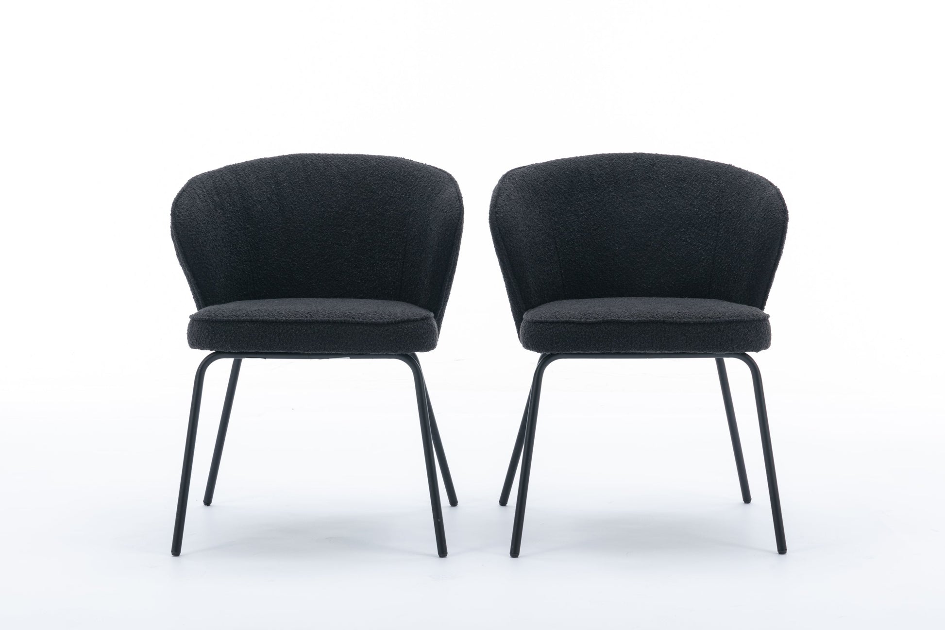 Retro Minimalist Modern Boucle Fabric Dining Chairs