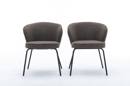 Retro Minimalist Modern Boucle Fabric Dining Chairs