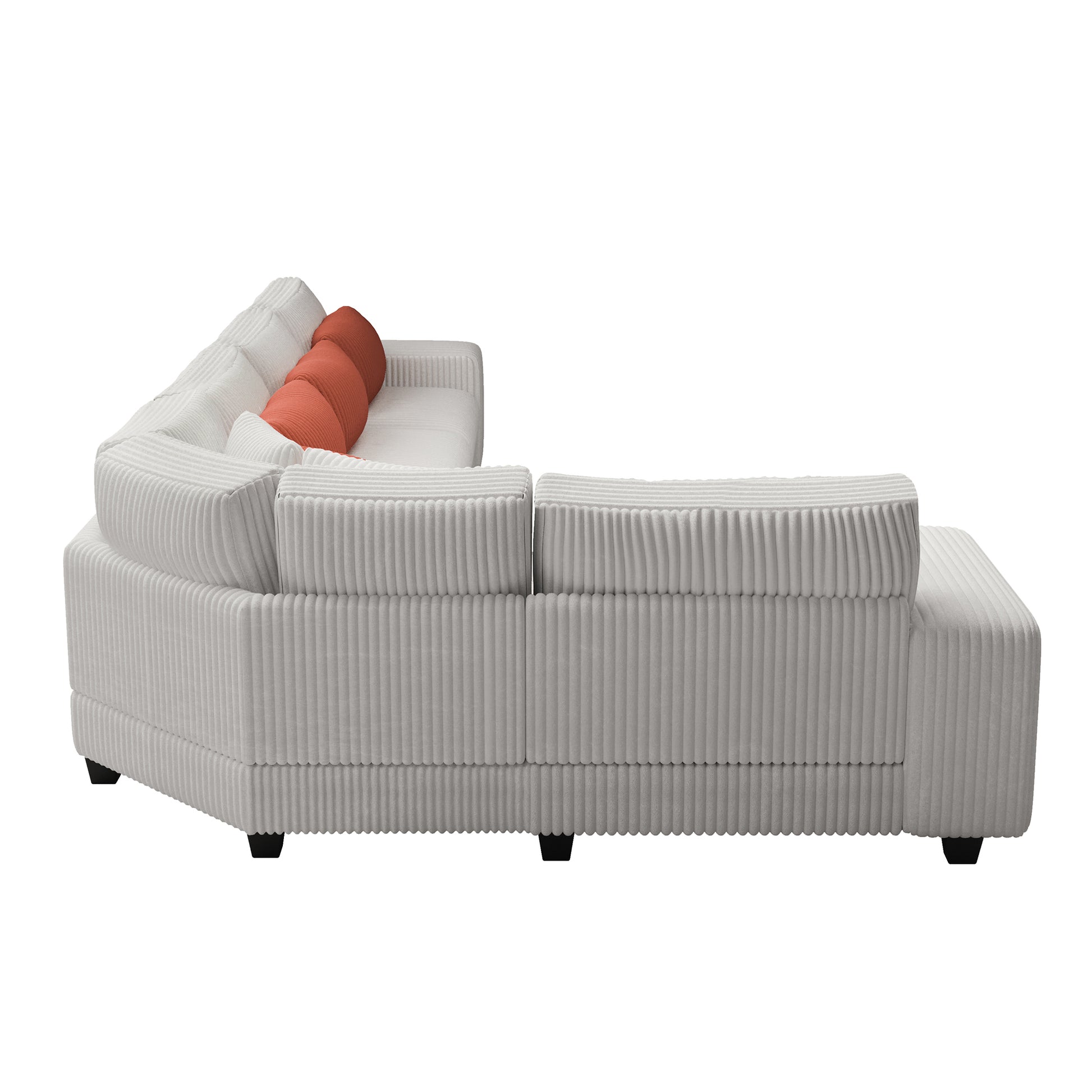 Modular Sectional L-shaped Sofa with Armrest Wooden Frame Locker, Stylish and Comfortable , Cream Style, Beige