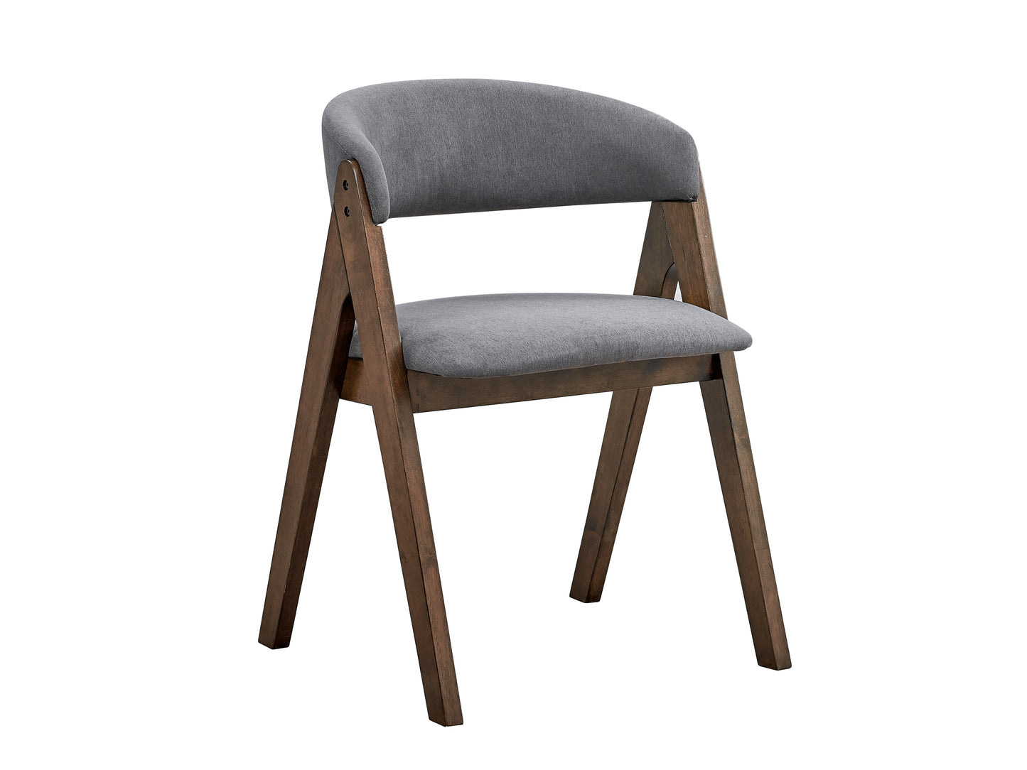 ACME Keiki Side Chair (Set-2), Gray Fabric & Walnut Finish DN02916