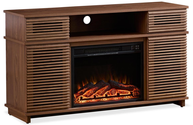 W9990-1The whole cabinet is made of walnut solid wood board, the middle layer board on both sides of the cabinet can be adjusted, and the furnace is embedded in the middle grid with the remote control