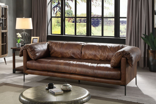 Jaron Sofa, Mocha Top Grain Leather