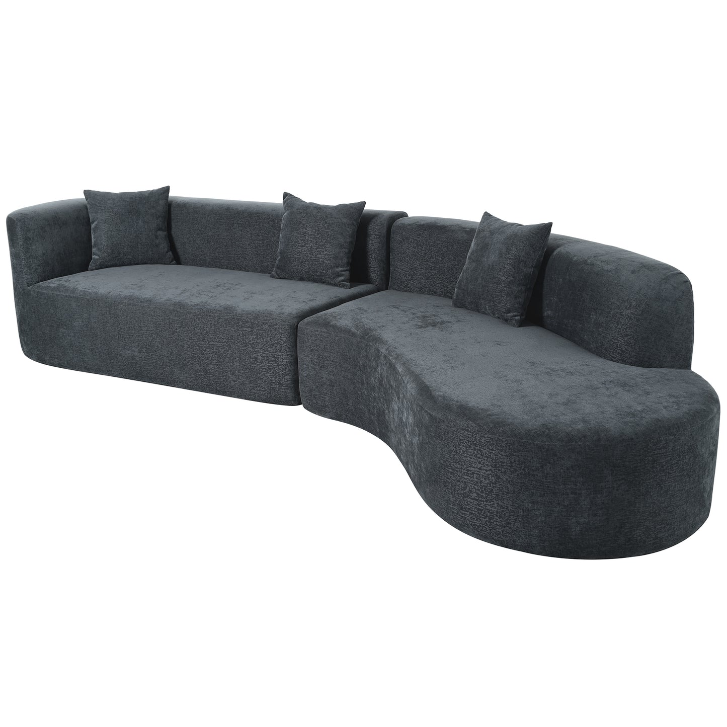 U_Style Modern Large 2-Piece Sectional Sofa with 3 Pillows,for Living Room, Bedroom