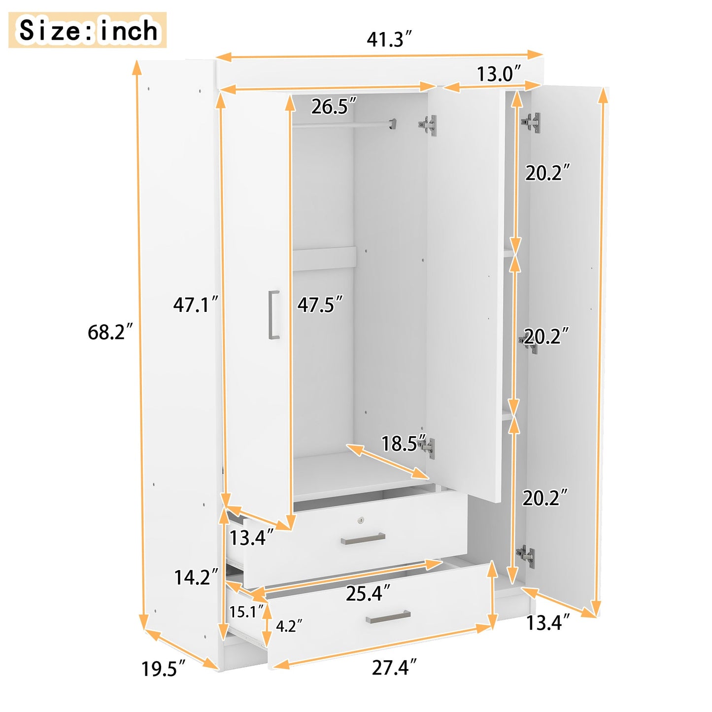 Martin 3-Door Mirror Wardrobe