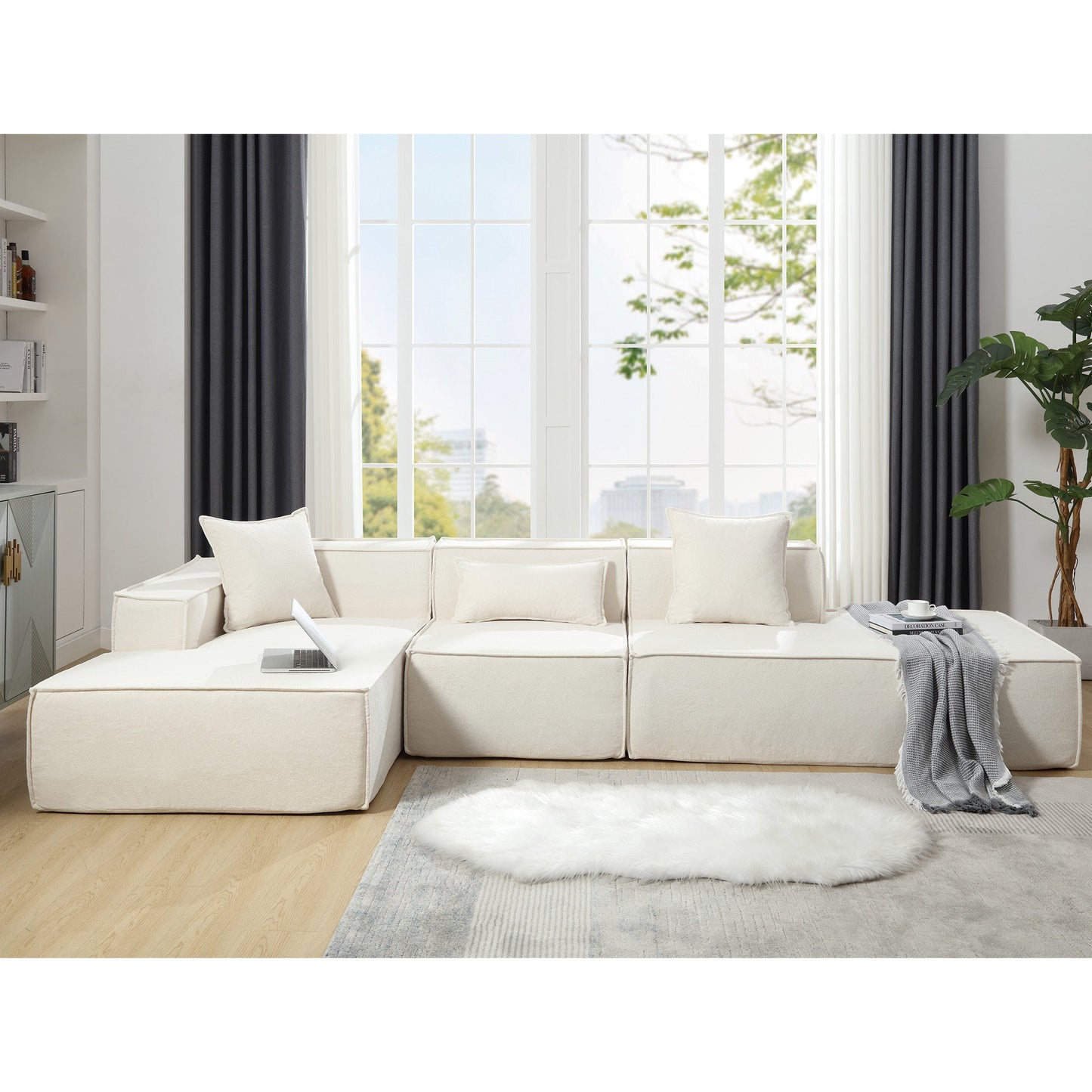 Modular Cloud Sofa Sectional, Free Combination, L-shaped