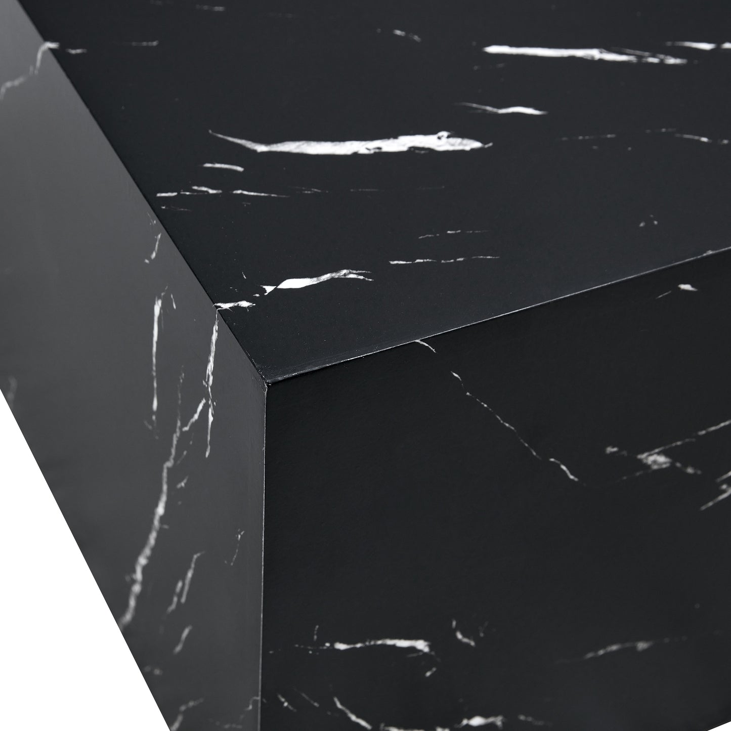 39.3*23.6*11.8 Inch Black Marble Texture MDF Coffee Table - Luxurious Design, Perfect Living Room Accent.Fashion texture design coffee table, suitable for various situations and scenes.