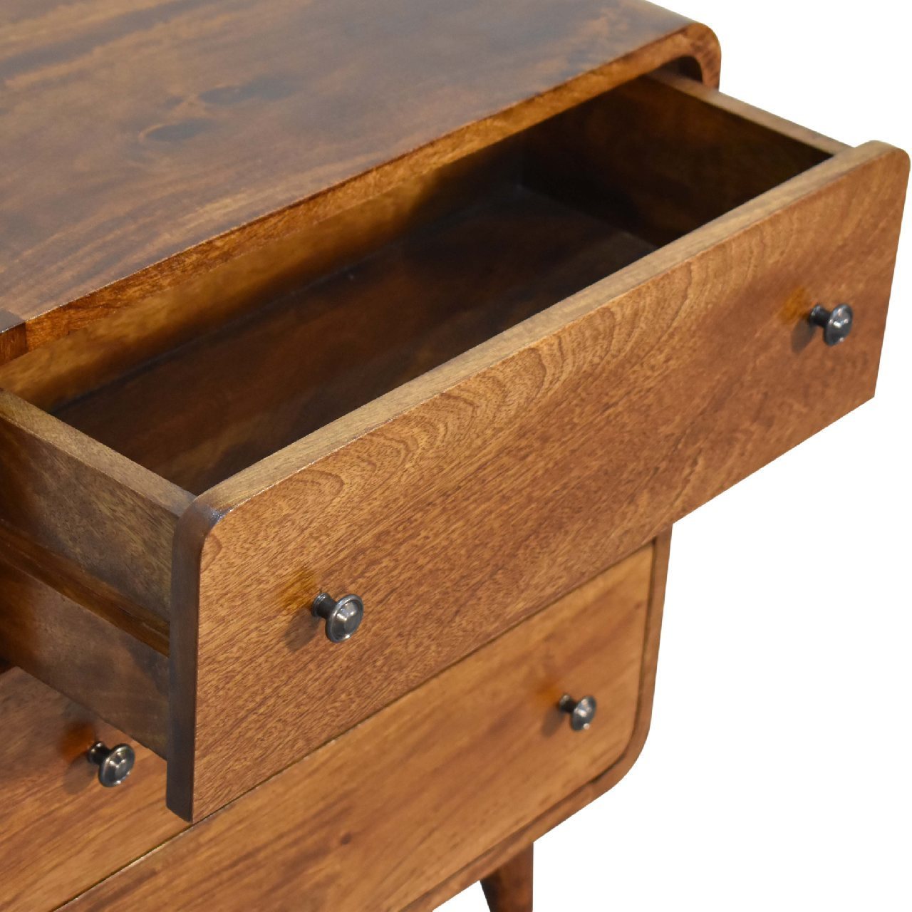 Artisan Furniture Solid Wood Mini Curved Chestnut Chest