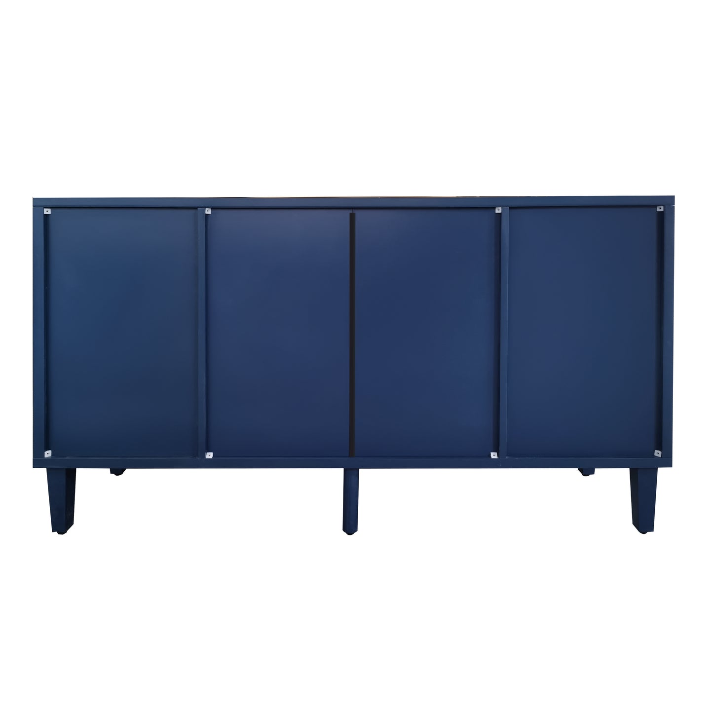 Stylish and Functional 2-Door 3-Drawer Cabinet with Carved Effect, for Bedroom,Living Room,Office,Easy Assembly, Navy Blue