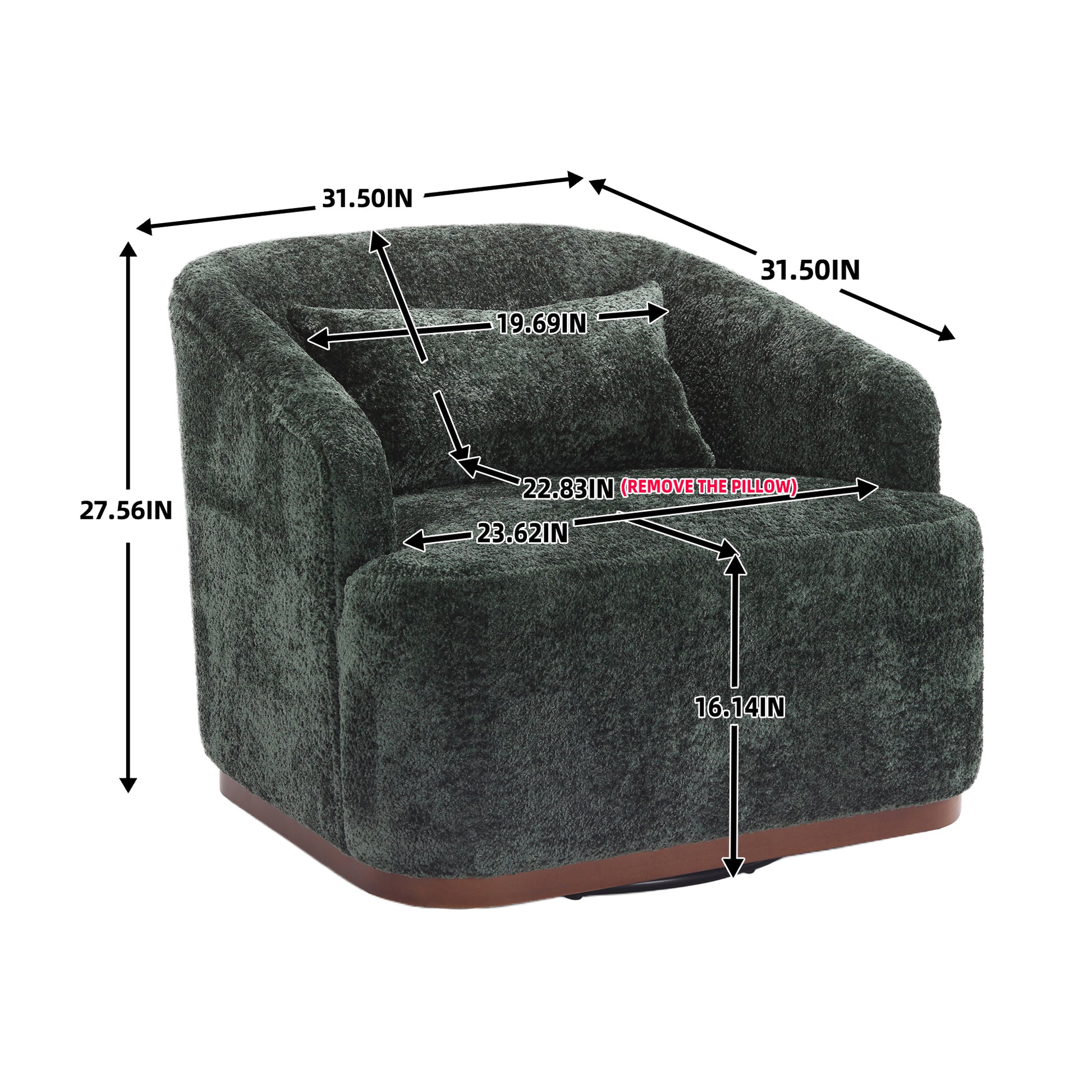 COOLMORE Swivel Barrel Chair, Comfy Round Accent Sofa Chair for Living Room, 360 Degree Swivel Barrel Club Chair, Leisure Arm Chair for Nursery, Hotel, Bedroom, Office, Lounge (Emerald Boucle)