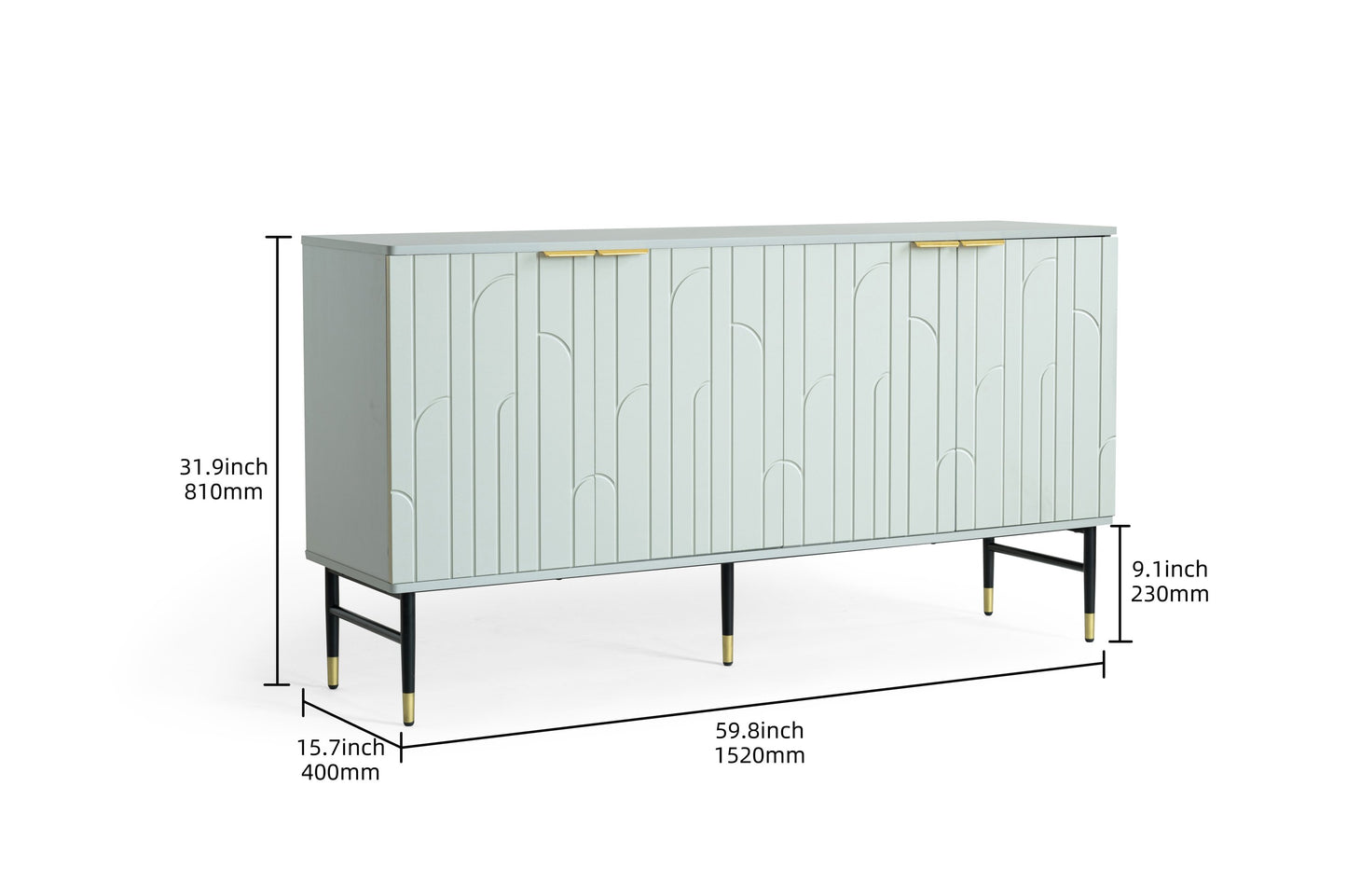 Sideboard Buffet Cabinet, Modern Accent Cabinet with 4 Door, Entryway Cabinet with Storage for Living Room, Dinning Room,Gray