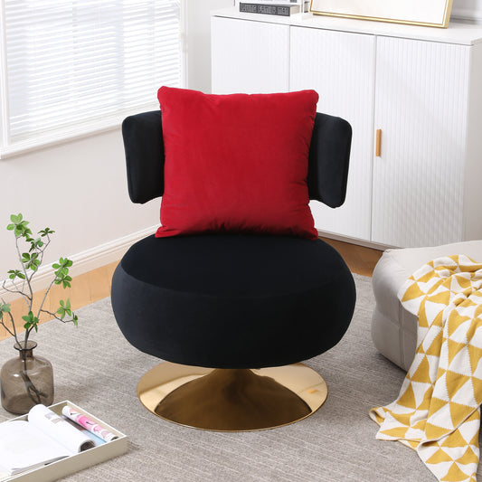 Swivel Accent Chair Armchair, Round Barrel Chair in Fabric for Living Room Bedroom