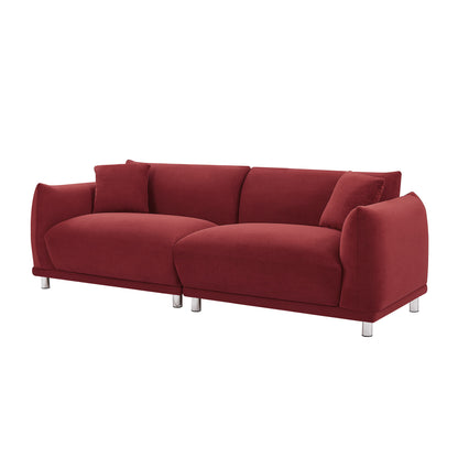 Loveseat Sofa Couch for Modern Living Room,2 Seater Sofa for Small Detachable Sofa Cover Space Spring Cushion and Solid Wood Frame ,RED