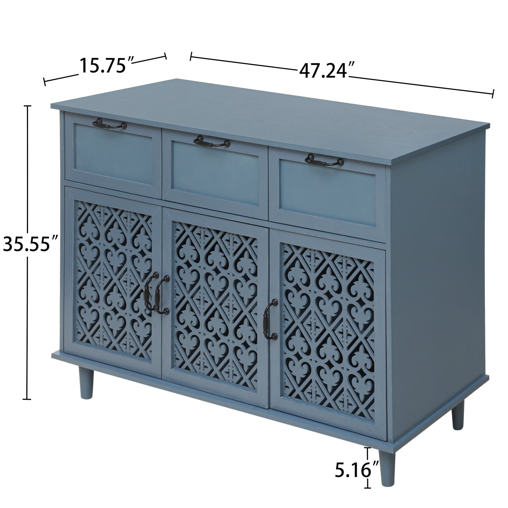 3 Door 3 Drawer Cabinet, American Furniture, Suitable for Bedroom, Living Room, Study