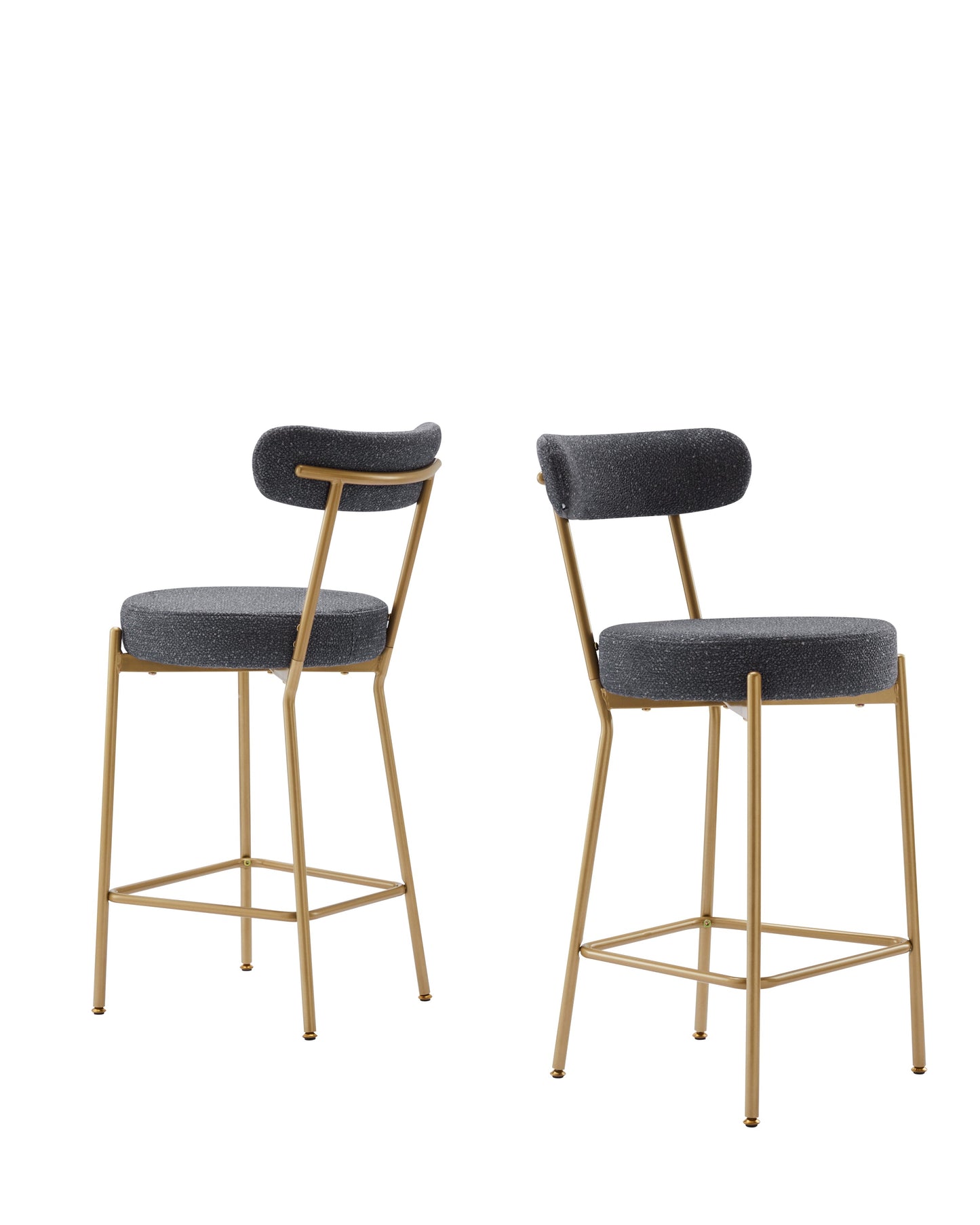 Modern Upholstered Sherpa Bar Stool Set