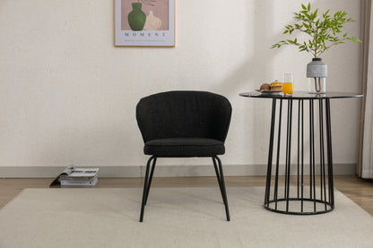 Retro Minimalist Modern Boucle Fabric Dining Chairs