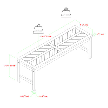 Modern Chevron-Top Solid Wood Patio Bench - Brown