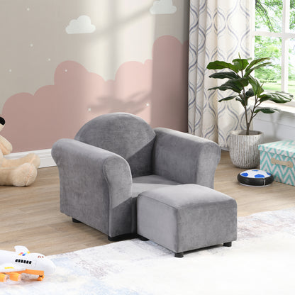 Kids  Chair, Kids Upholstered Couch with ottoman