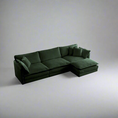 Oversized Modular Deep Seat Sectional Sofa, Green Sectional, Free Combination, Cloud Sofa