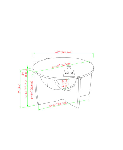 Contemporary Open Arch-Base Round Coffee Table – Coastal Oak