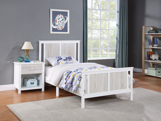 Connelly Twin Bed White/Rockport Gray