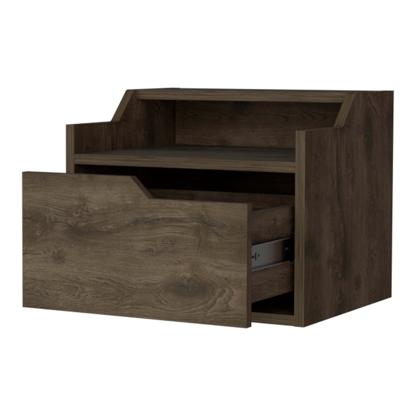 Nolan Dark Brown Dual-Shelf Display Floating Nightstand