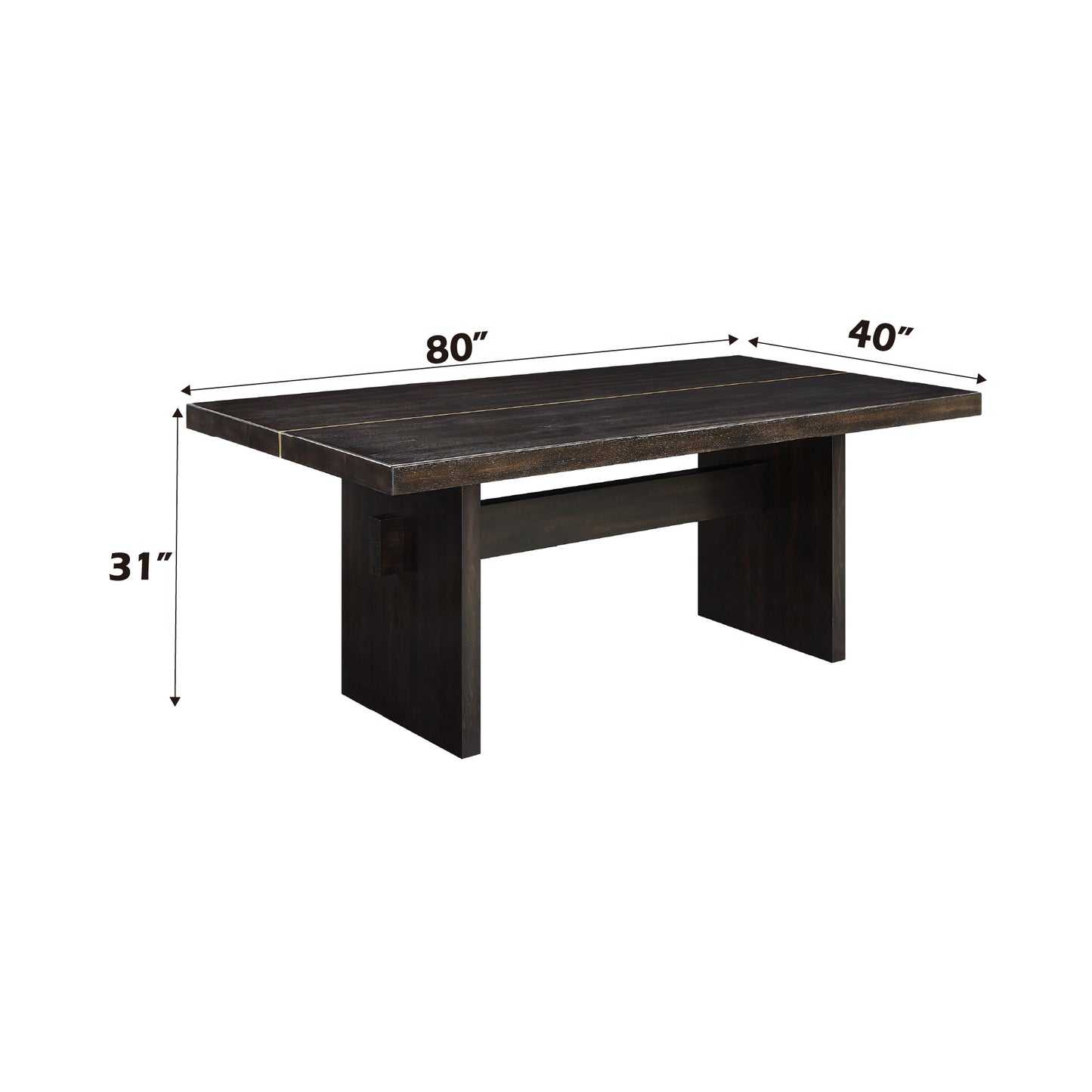 Jaramillo  Gold & Rustic Espresso Finish Dining Table