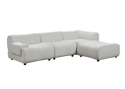 WKS8W White, strong and durable fabric, 4 free sectional sofa, high density sponge and solid wood frame