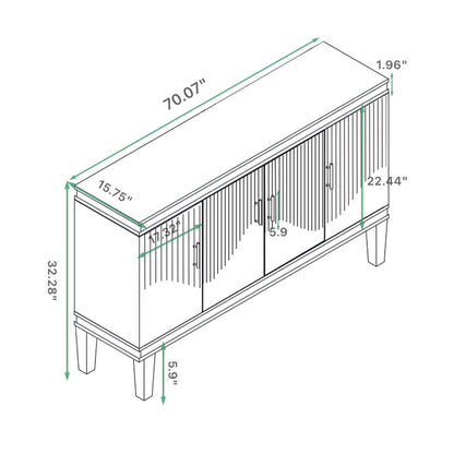 70.07''Large Size 4-Door Cabinet, Same as Living Room, Kitchen, Bedroom, Hallway ,Olive Green,Navy Blue,Peacock Blue