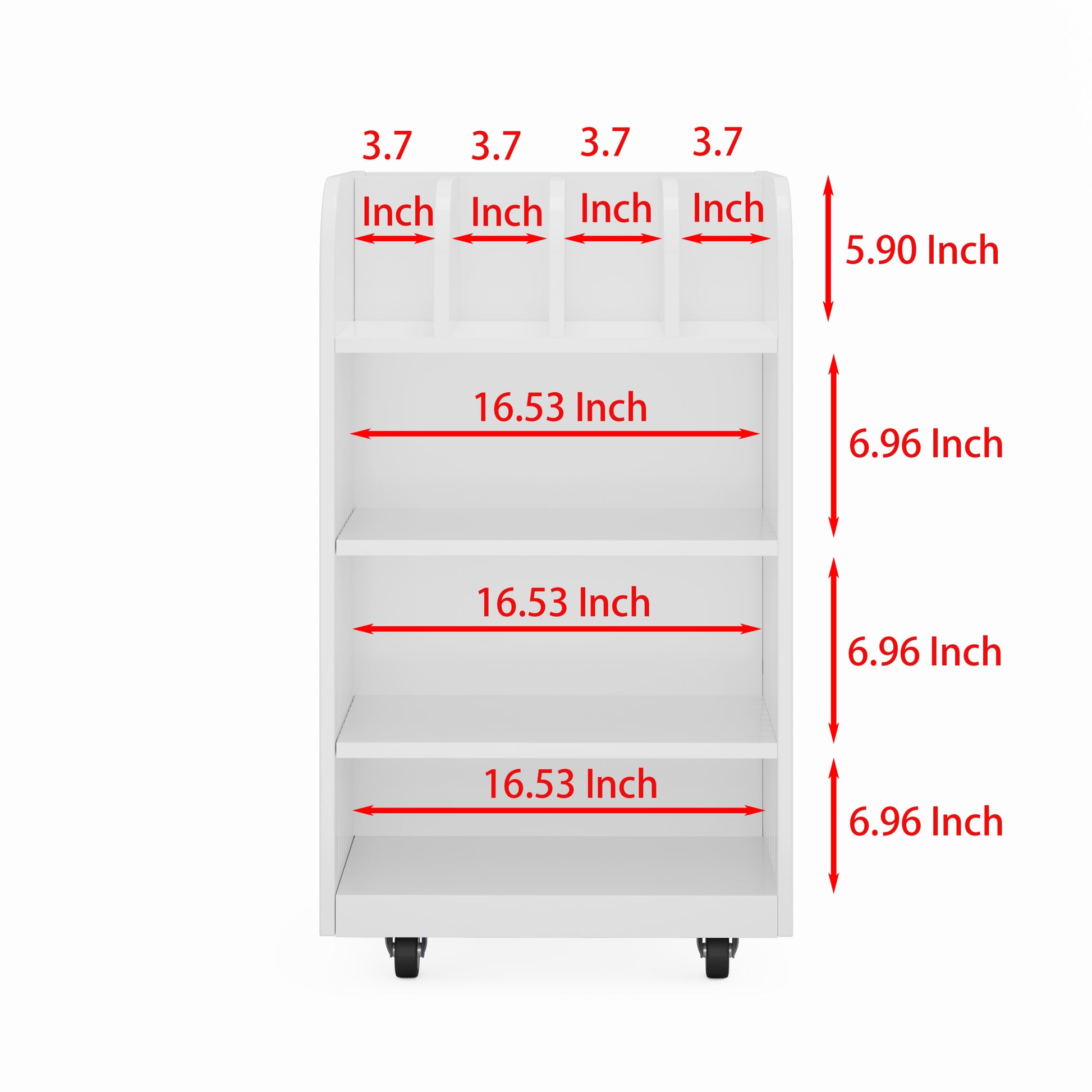 4 Tier Kitchen Island Cart with Spice Rack & Locking Casters, Simple Design Mobile Kitchen Storage Islands for Kitchen Living Room Bedroom, White