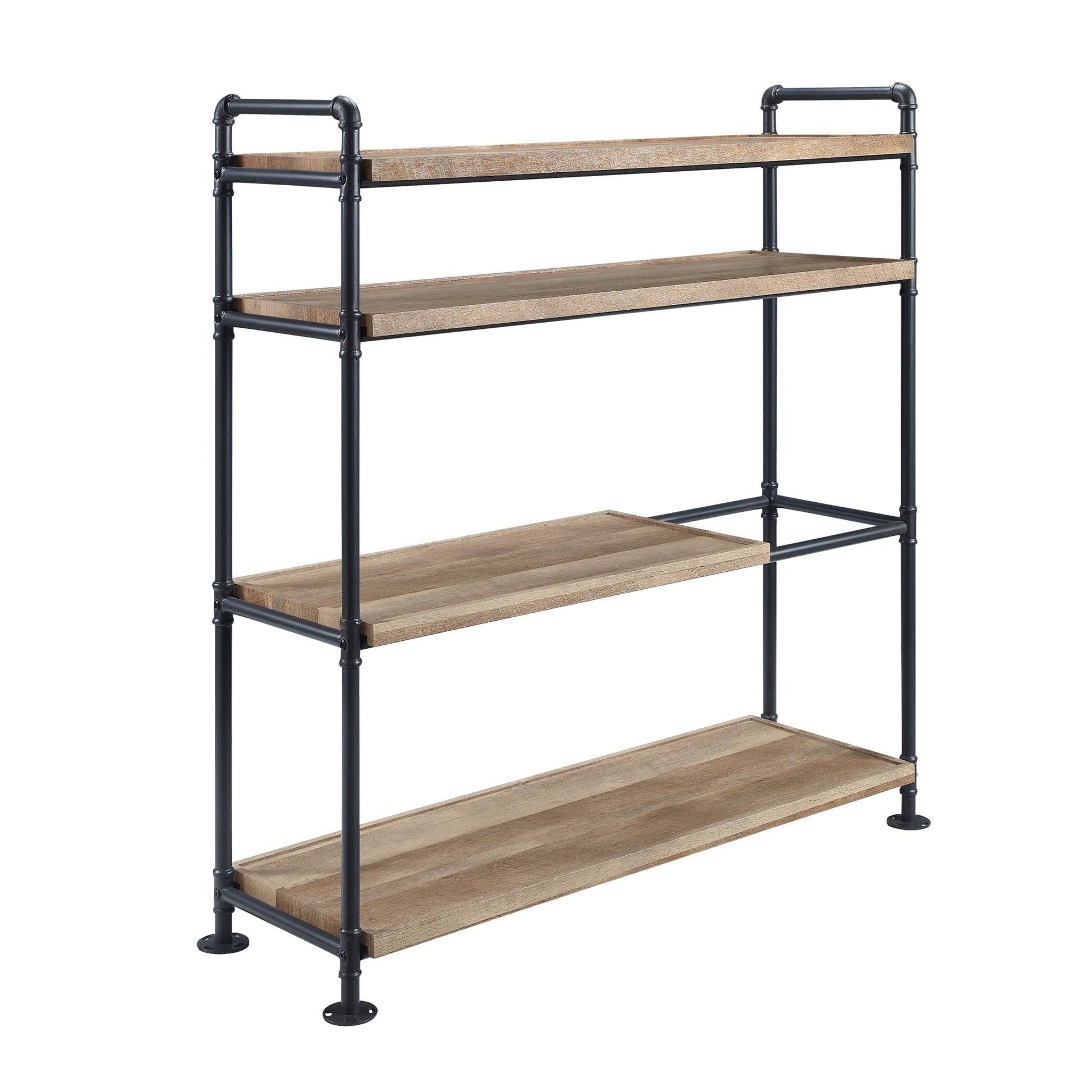 ACME Brantley Bookshelf w/4 Shelves in Oak & Sandy Black Finish AC00757 - Groovy Boardz