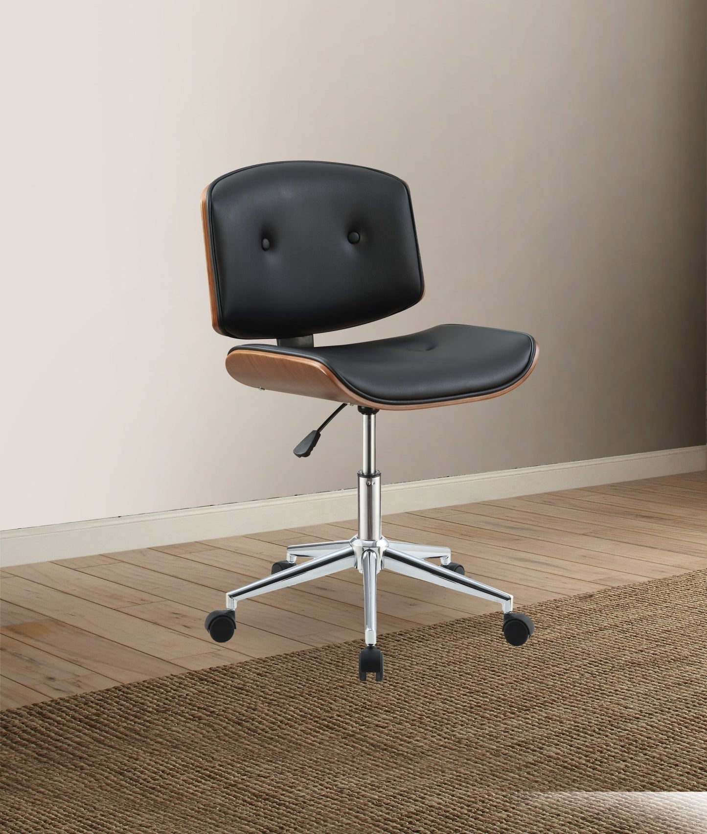 ACME Camila Office Chair in Black PU & Walnut 92418 - Groovy Boardz