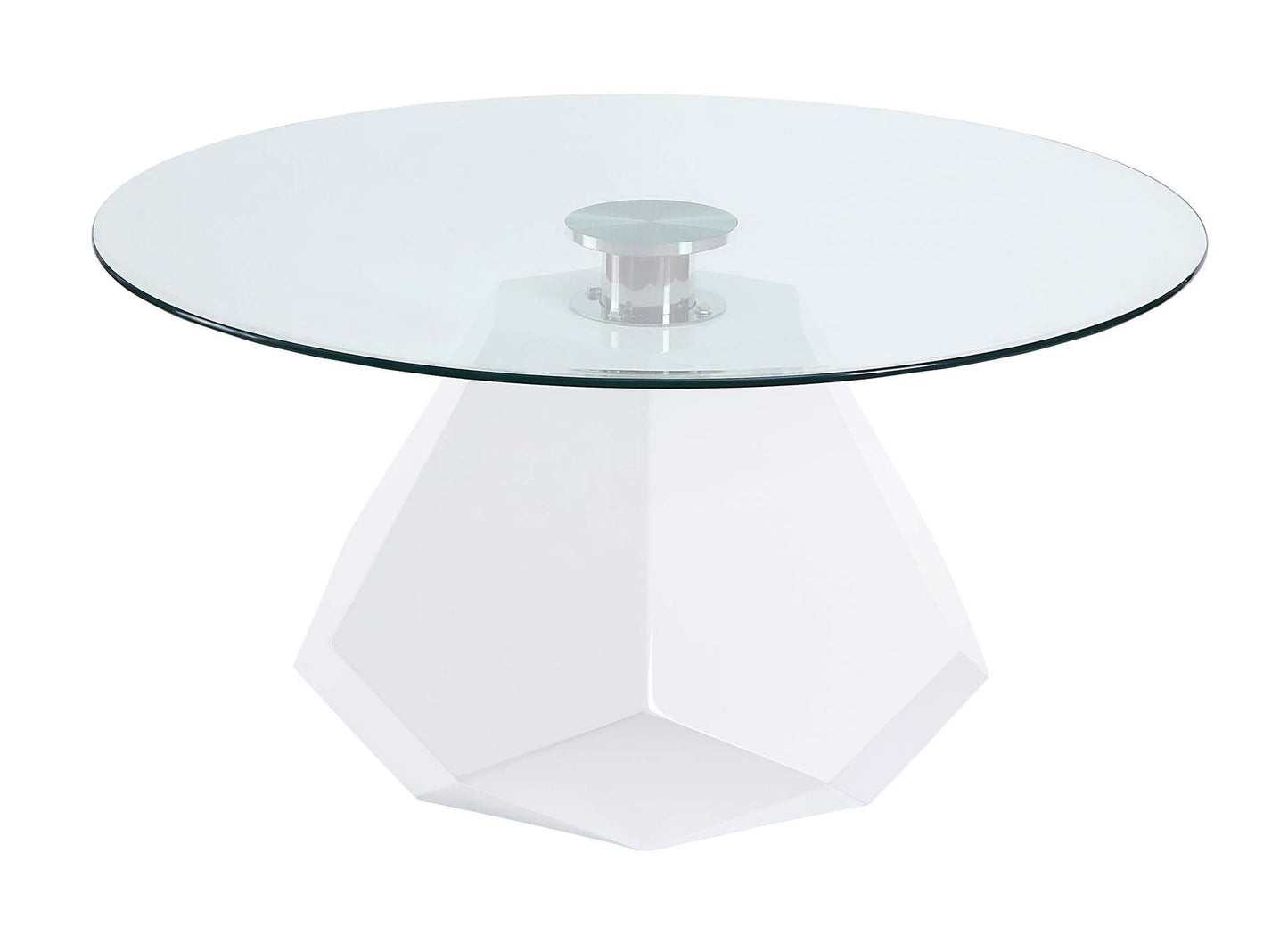 ACME Chara Coffee Table, White High Gloss & Clear Glass (1Set/2Ctn) 84925 - Groovy Boardz