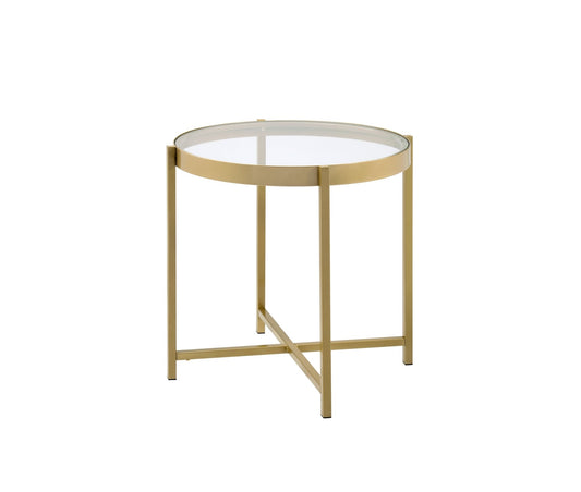 ACME Charrot End Table, Gold Finish 82307 - Groovy Boardz