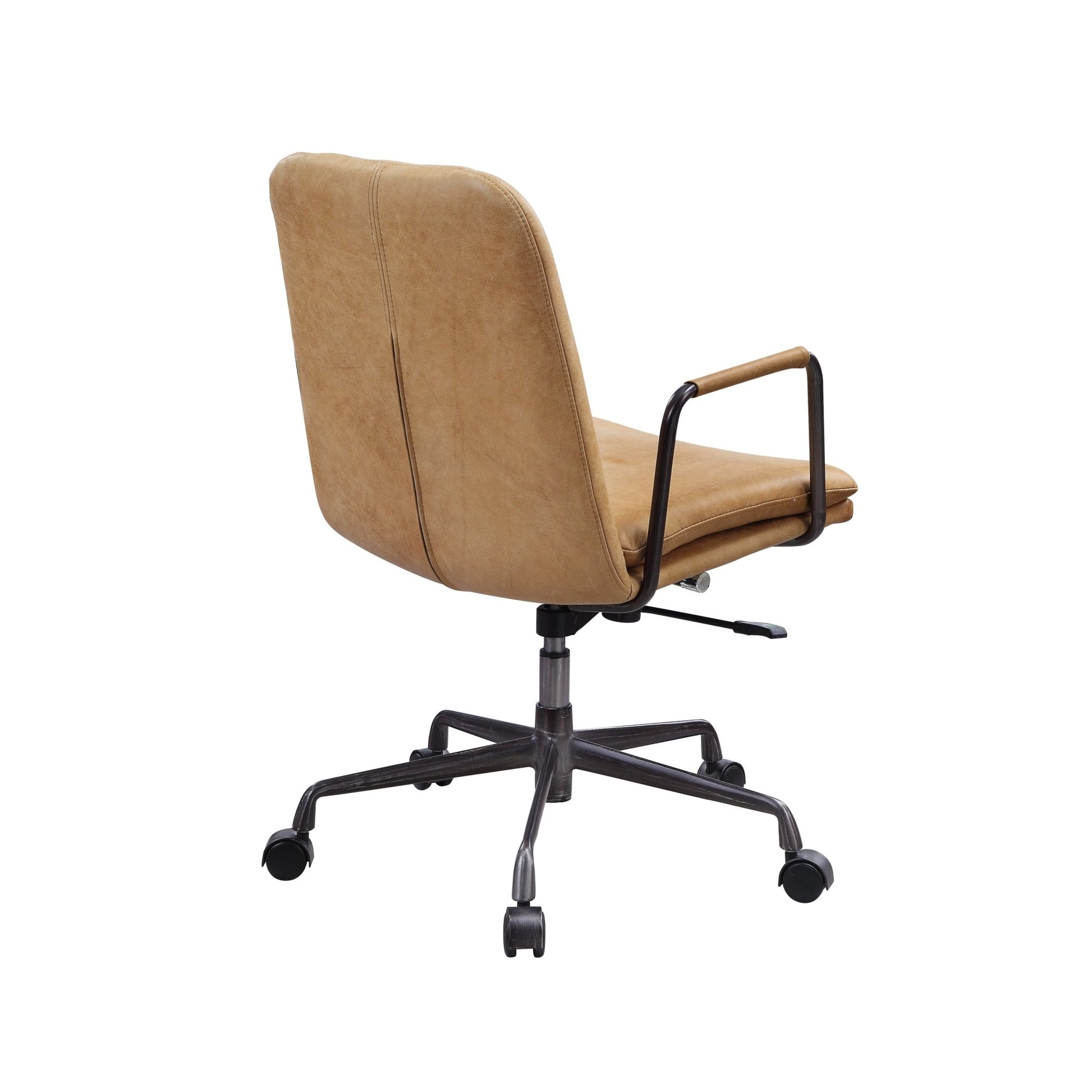 ACME Eclarn Office Chair in Rum Top Grain Leather 93174 - Groovy Boardz