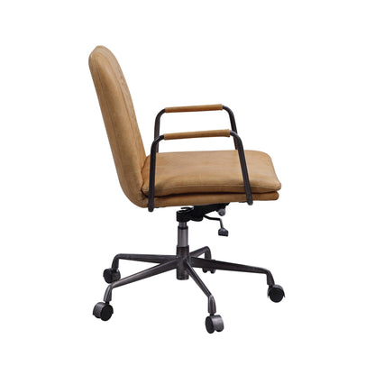 ACME Eclarn Office Chair in Rum Top Grain Leather 93174 - Groovy Boardz