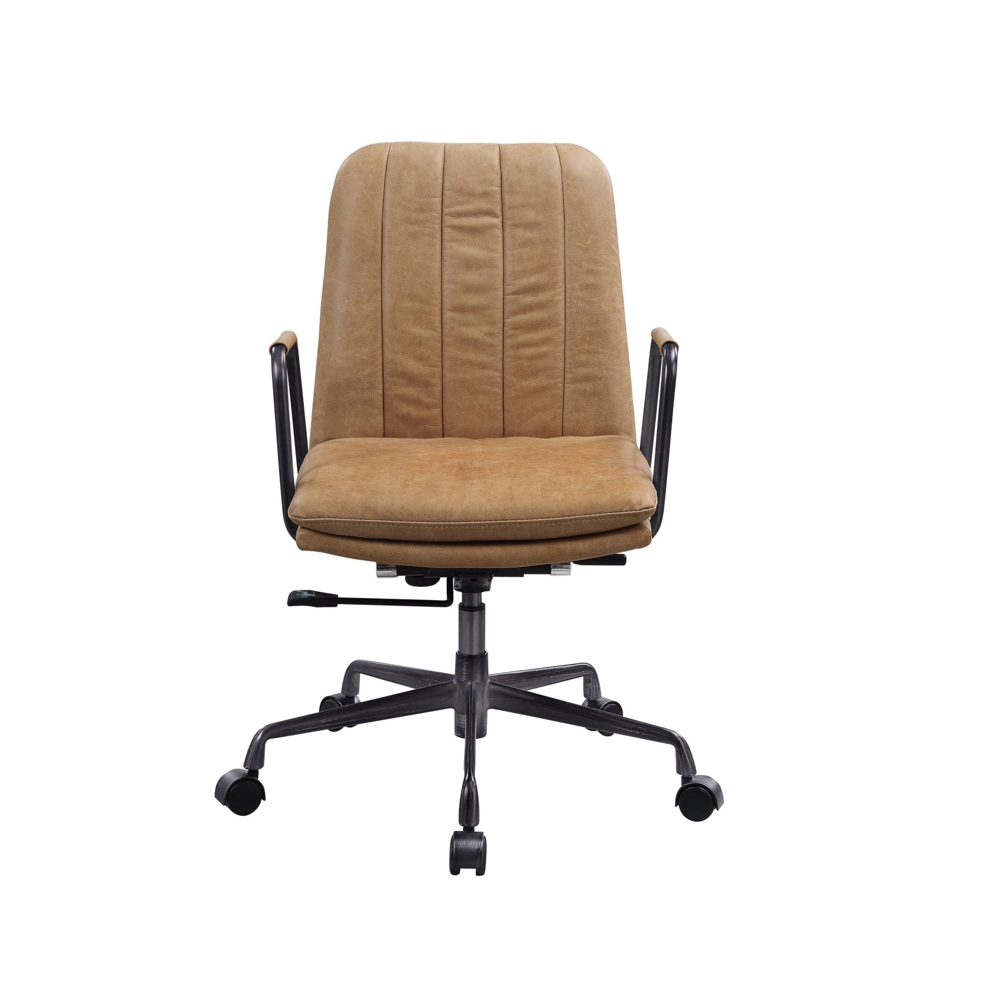 ACME Eclarn Office Chair in Rum Top Grain Leather 93174 - Groovy Boardz