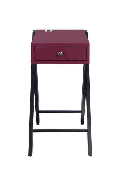 ACME Fierce Side Table (USB Charging Dock), Burgundy & Black 97737 - Groovy Boardz